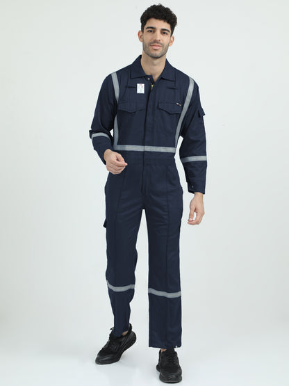 NuMode Industrial Inherent Fire Retardant High-Visibility Coverall - Navy