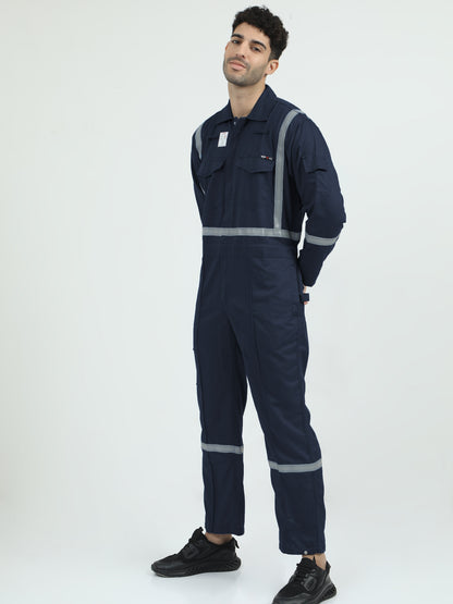 NuMode Industrial Inherent Fire Retardant High-Visibility Coverall - Navy