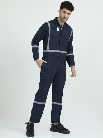 NuMode Industrial Inherent Fire Retardant High-Visibility Coverall - Navy