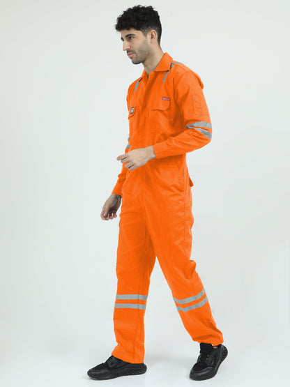 NuMode Industrial Treated Fire Retardant High-Visibility Coverall - Orange