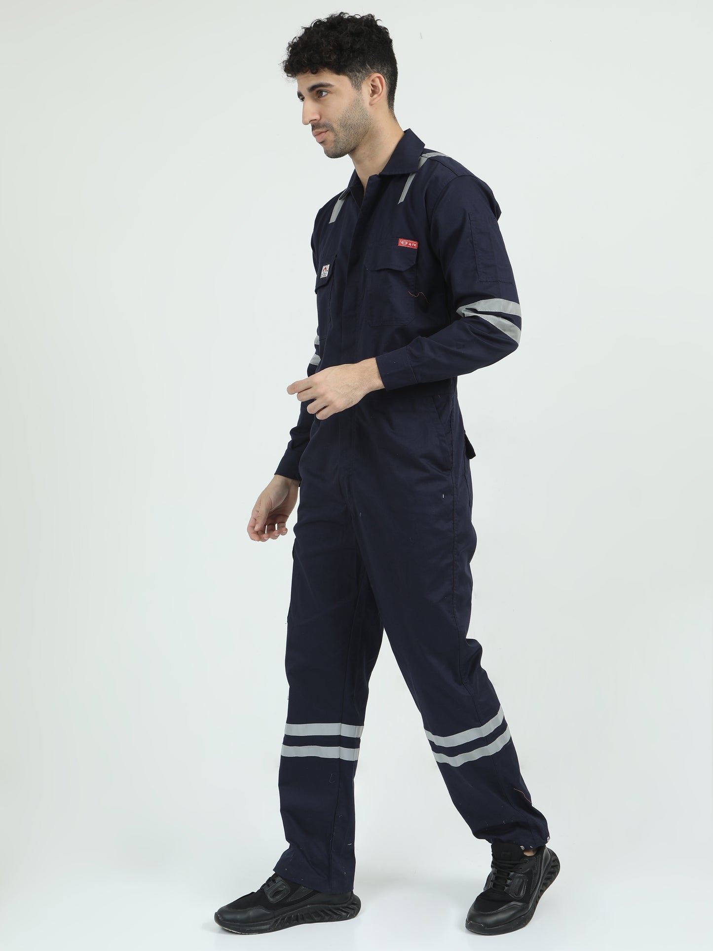 NuMode Industrial Treated Fire Retardant High-Visibility Coverall - Navy