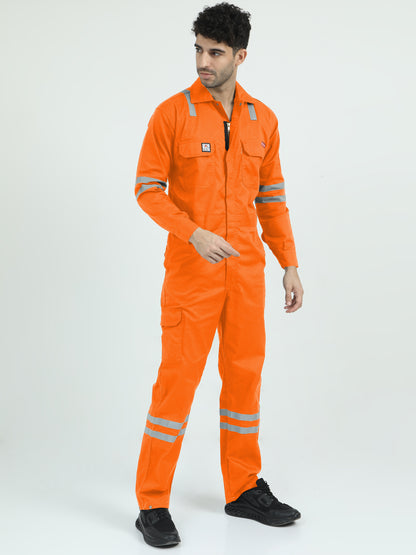 NuMode Industrial Treated Fire Retardant High-Visibility Coverall - Orange