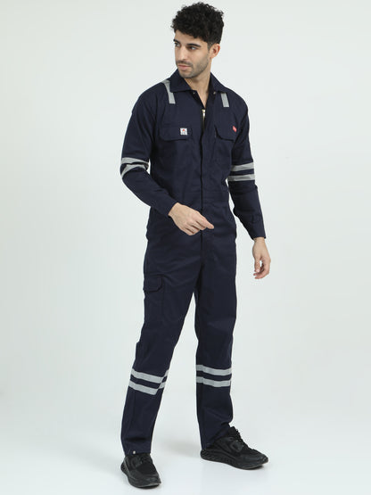 NuMode Industrial Treated Fire Retardant High-Visibility Coverall - Navy