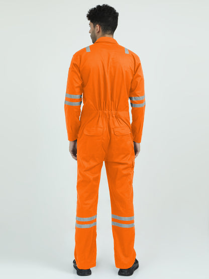 NuMode Industrial Treated Fire Retardant High-Visibility Coverall - Orange