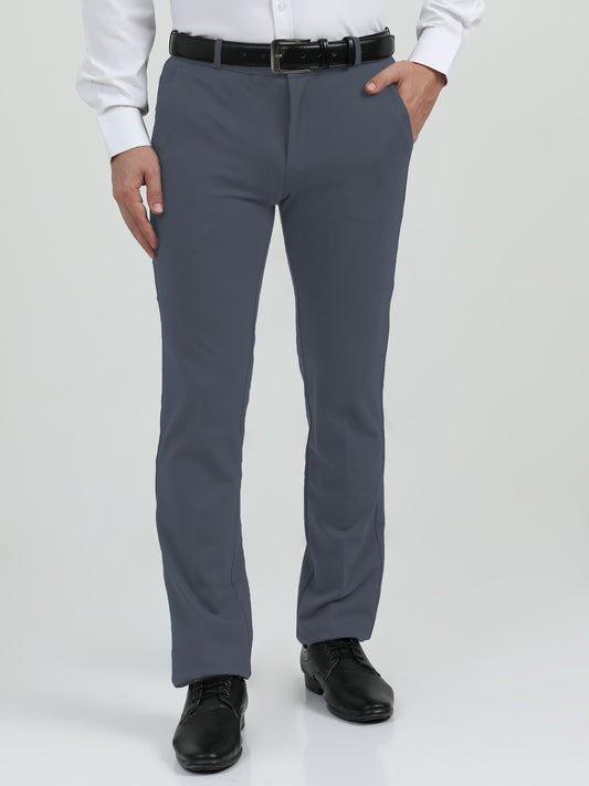 NuMode Cotton Stretch Formal Trousers - Grey