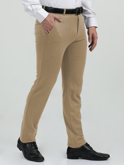 NuMode Cotton Stretch Formal Trousers - beige