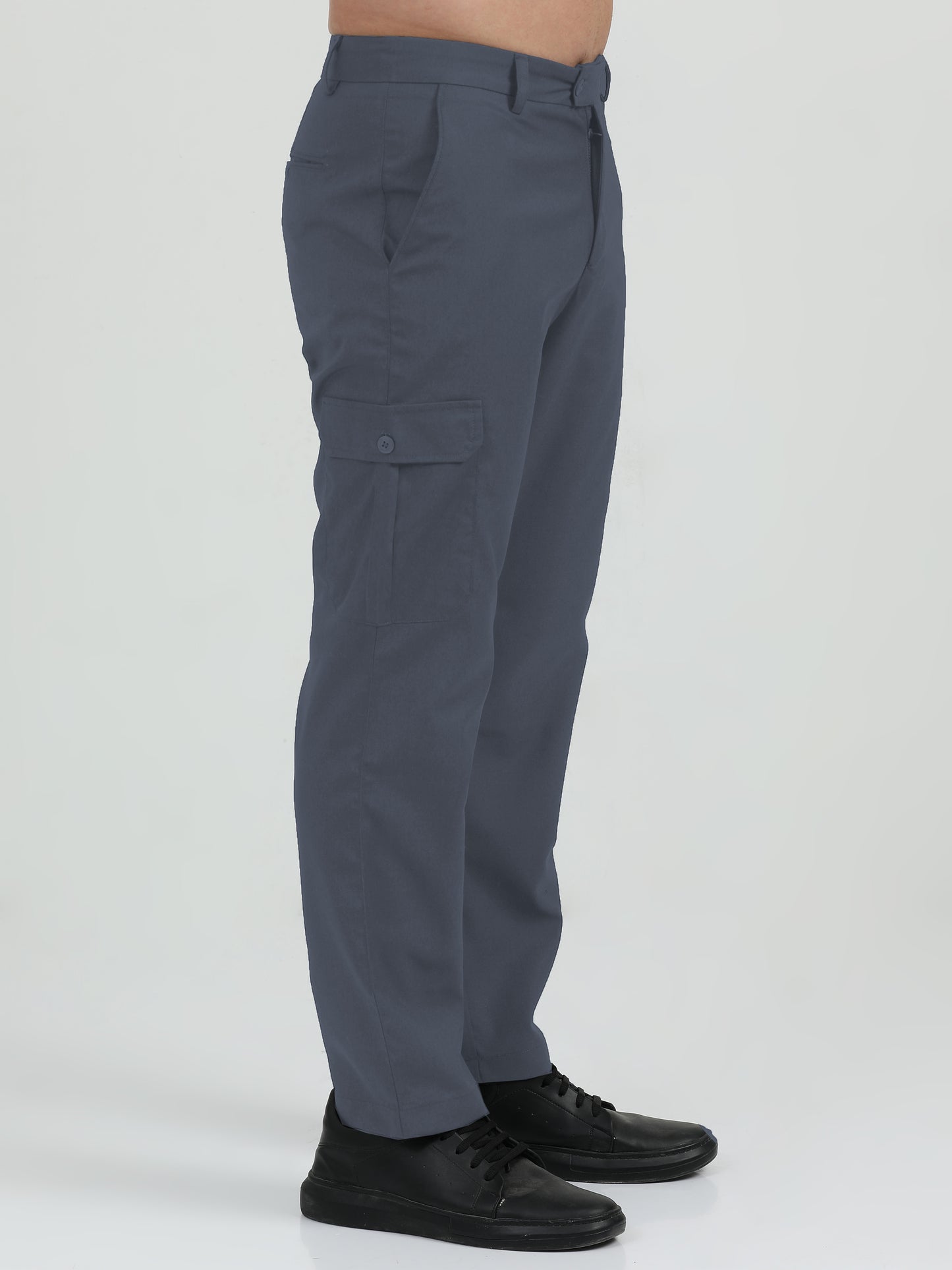 NuMode Cotton Stretch Double Pocket Cargo Trousers - Grey