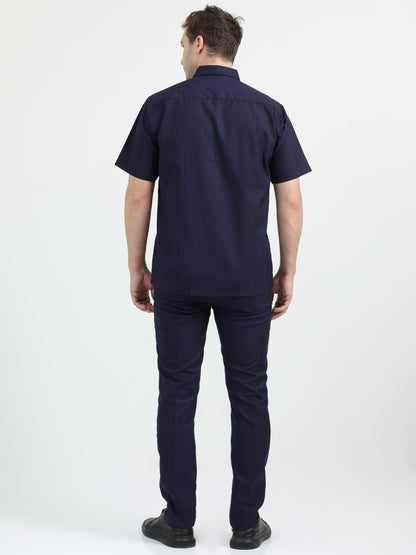 NuMode Full Sleeves Work Shirt and Cargo Uniform Set - Navy