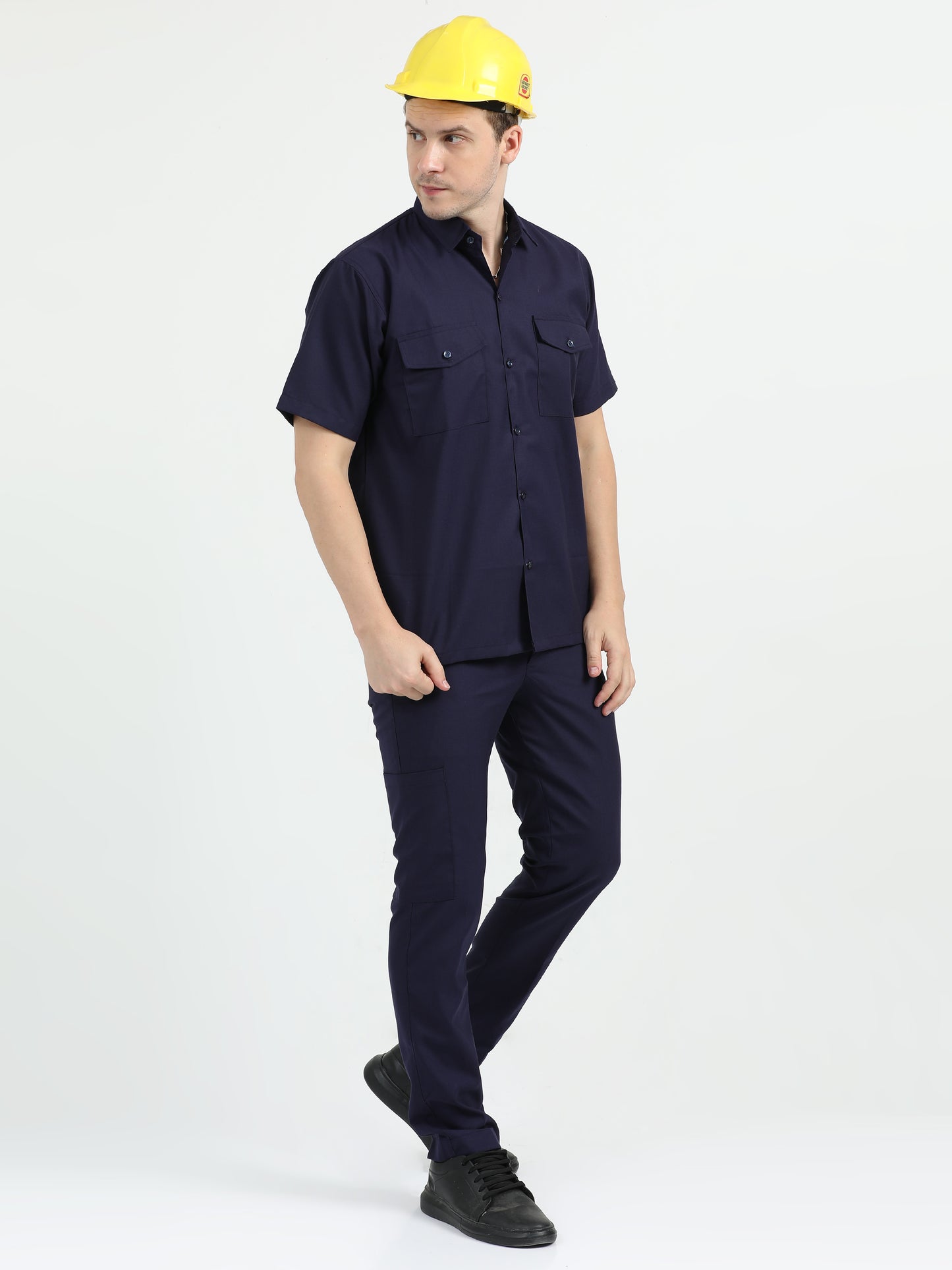 NuMode Full Sleeves Work Shirt and Cargo Uniform Set - Navy