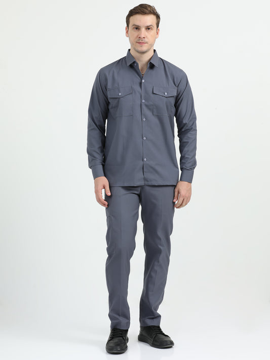 NuMode Full Sleeves Work Shirt - Grey