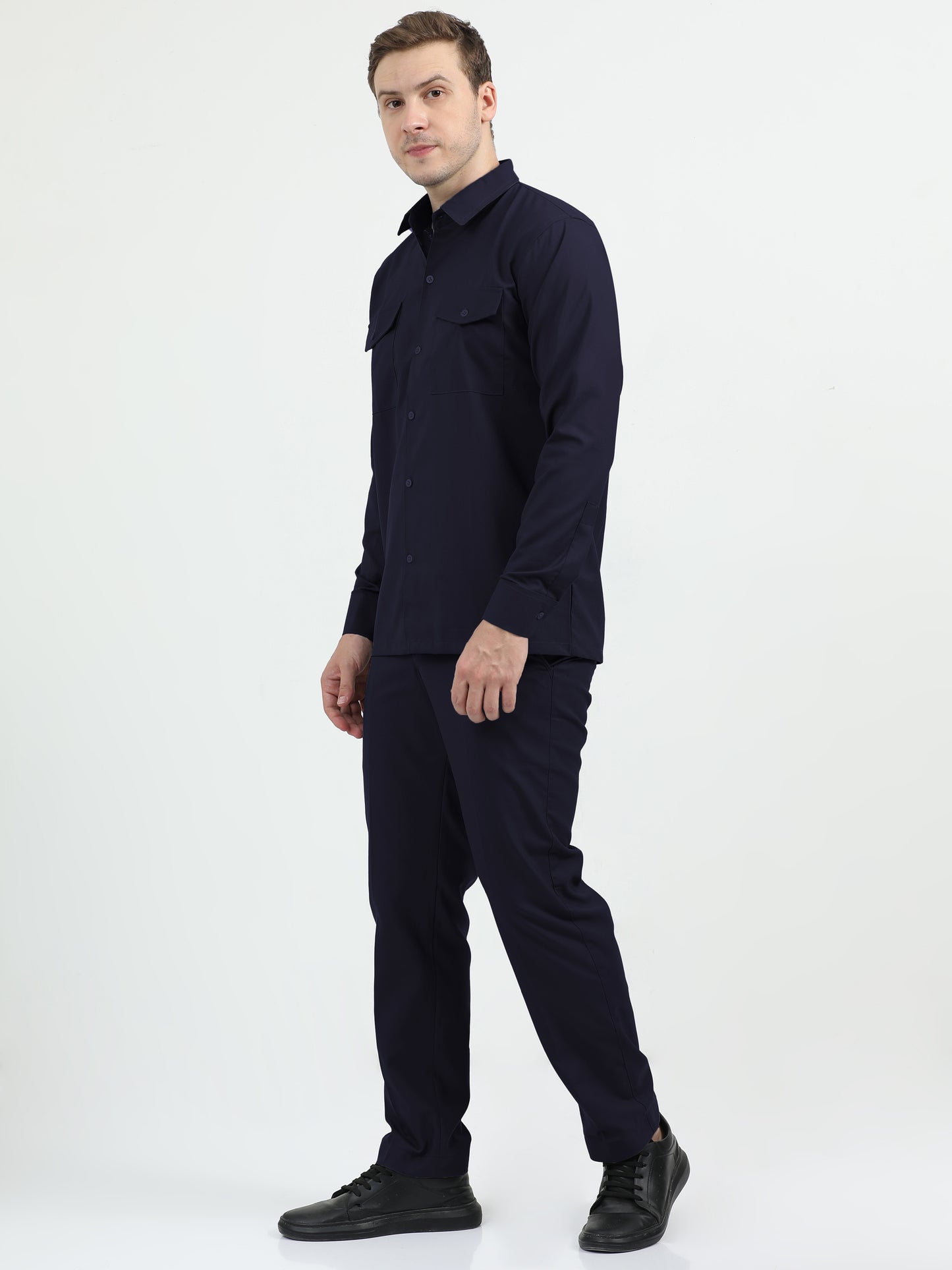 NuMode Full Sleeves Work Shirt - Navy