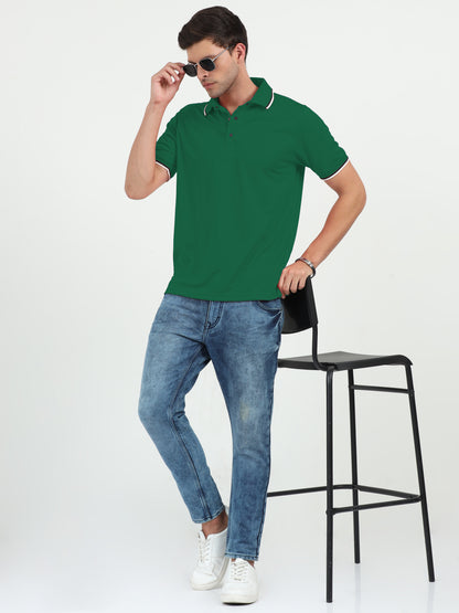 NuMode DryFit Polo with Tipping Collar - Green