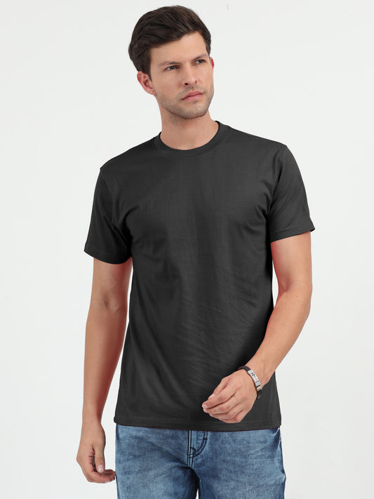 NuMode 100% Cotton Round Neck T-Shirt - Black