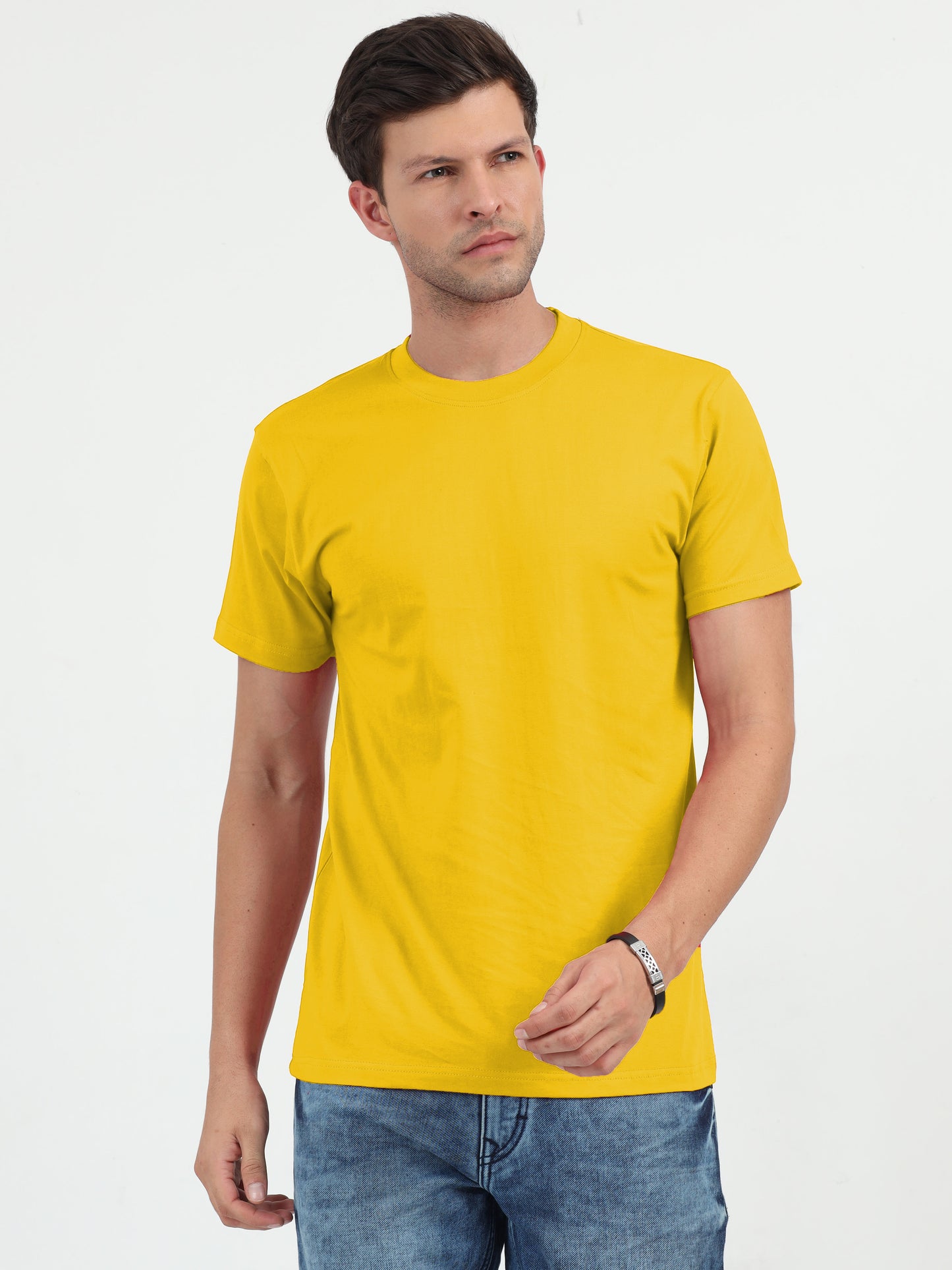 NuMode 100% Cotton Round Neck T-Shirt - Yellow