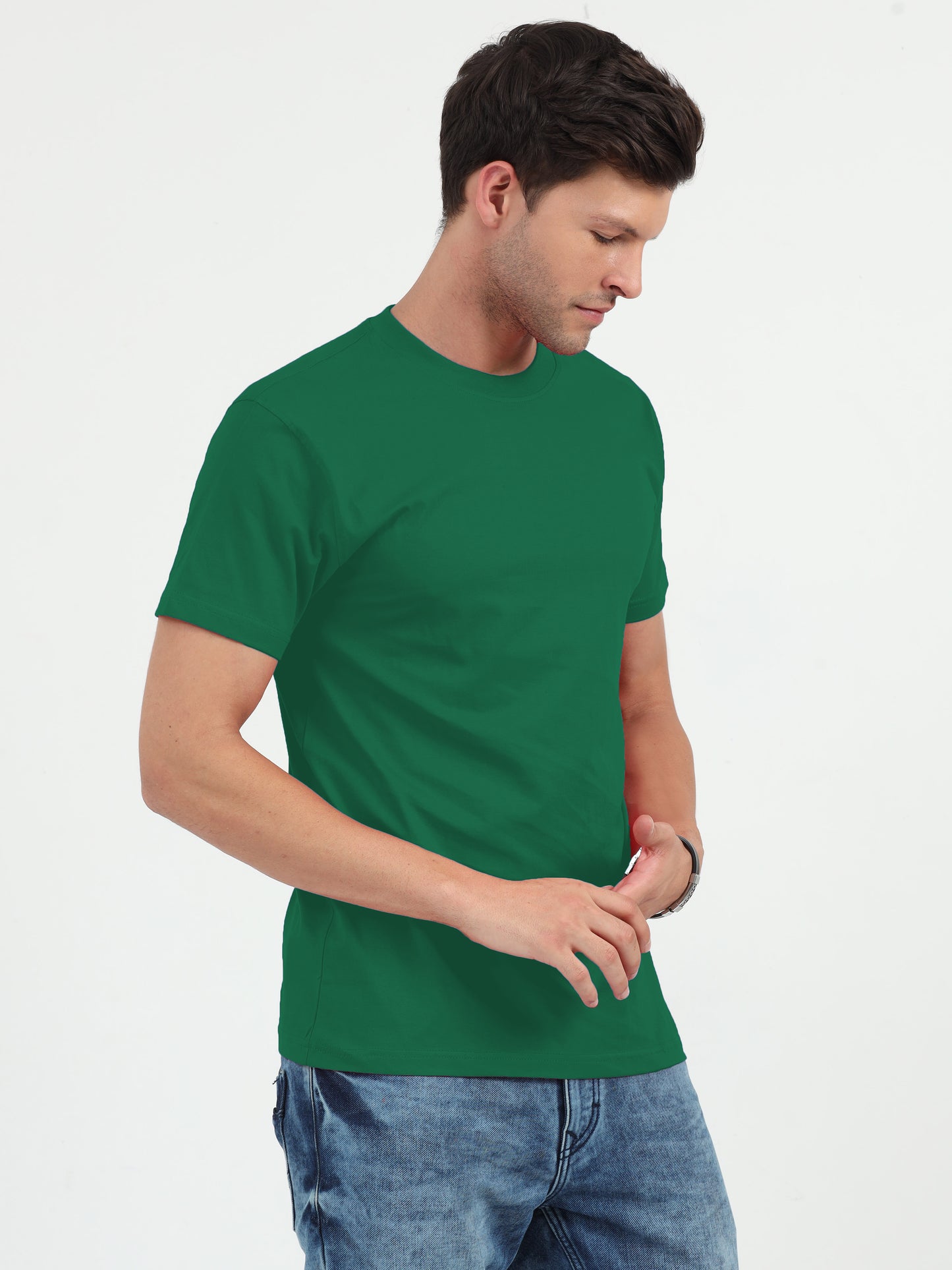 NuMode 100% Cotton Round Neck T-Shirt - Green