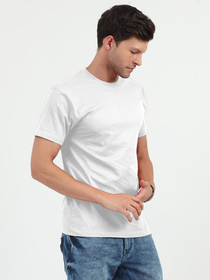 NuMode 100% Cotton Round Neck T-Shirt - White