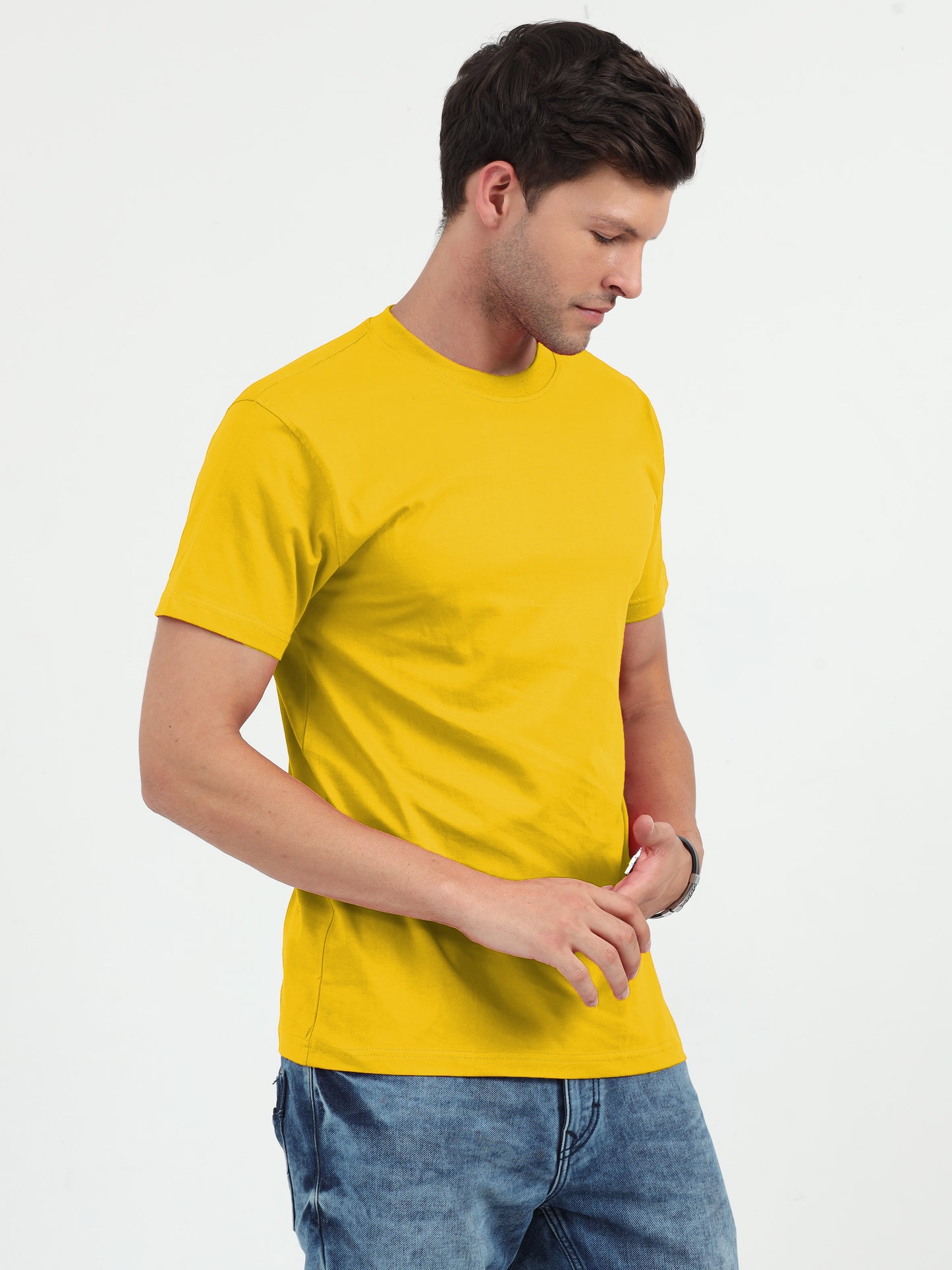 NuMode 100% Cotton Round Neck T-Shirt - Yellow