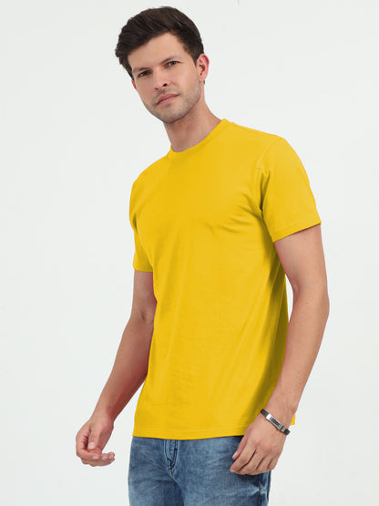 NuMode 100% Cotton Round Neck T-Shirt - Yellow