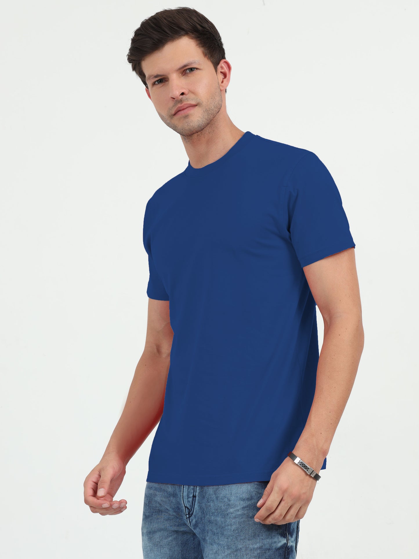 NuMode 100% Cotton Round Neck T-Shirt - Blue