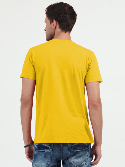 NuMode 100% Cotton Round Neck T-Shirt - Yellow