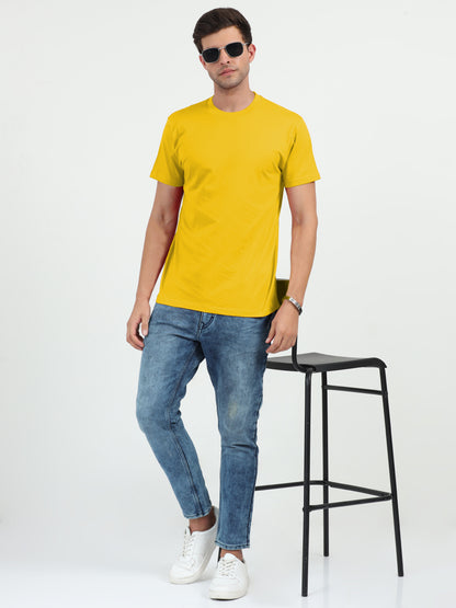 NuMode 100% Cotton Round Neck T-Shirt - Yellow