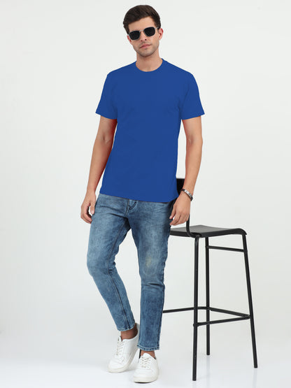 NuMode 100% Cotton Round Neck T-Shirt - Blue