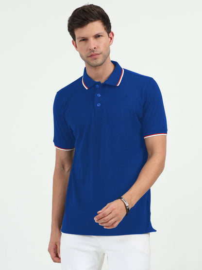 NuMode DryFit Polo with Tipping Collar - Blue