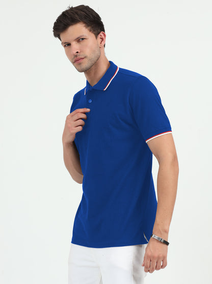 NuMode DryFit Polo with Tipping Collar - Blue