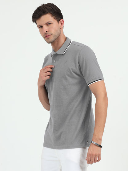 NuMode DryFit Polo with Tipping Collar - Grey