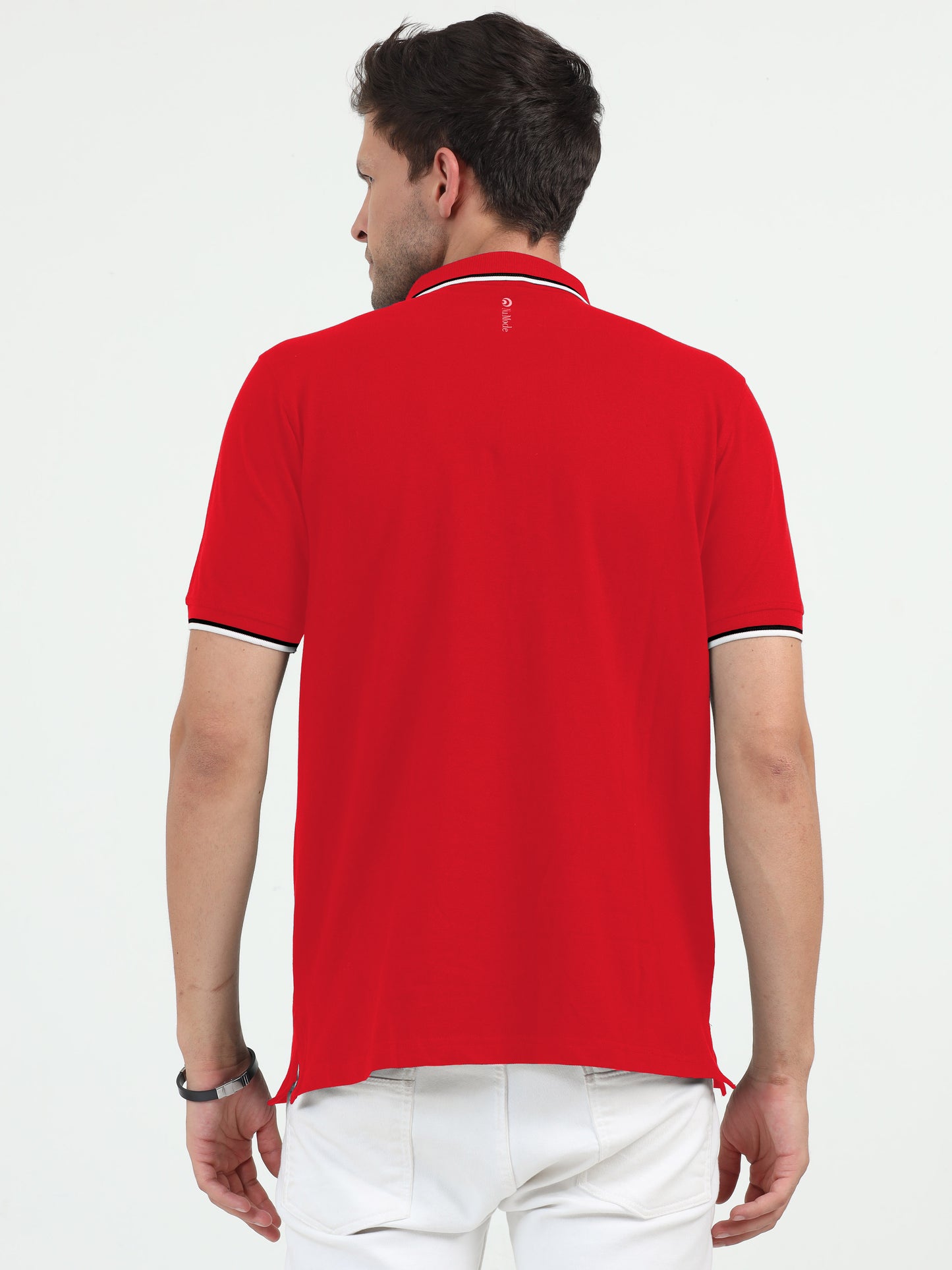 NuMode 100% Cotton Polo with Tipping Collar - Red