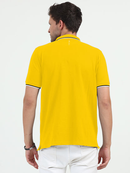 NuMode DryFit Polo with Tipping Collar - Yellow