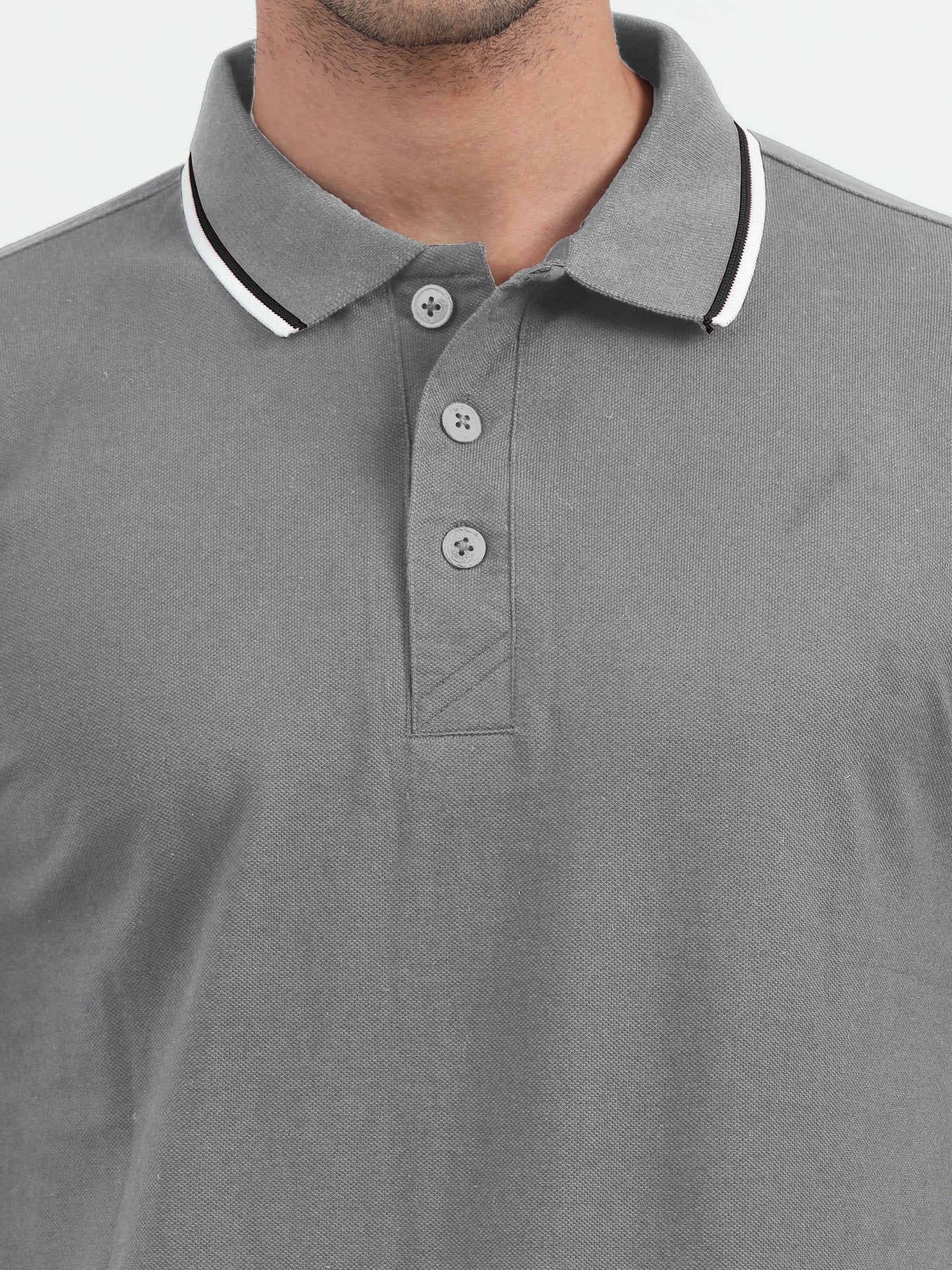 NuMode DryFit Polo with Tipping Collar - Grey