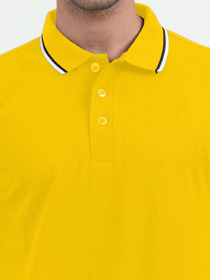 NuMode 100% Cotton Polo with Tipping Collar - yellow