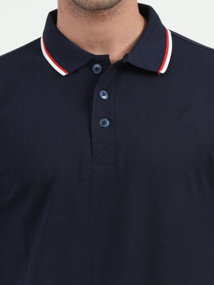 NuMode 100% Cotton Polo with Tipping Collar - Black