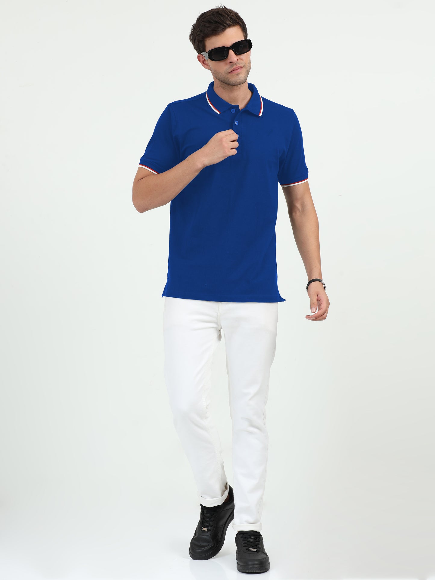 NuMode DryFit Polo with Tipping Collar - Blue