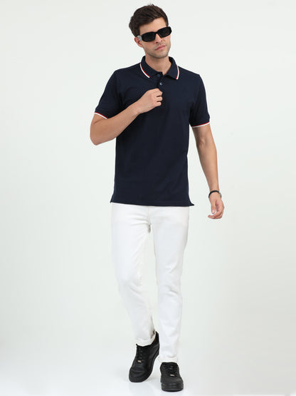 NuMode 100% Cotton Polo with Tipping Collar - Black