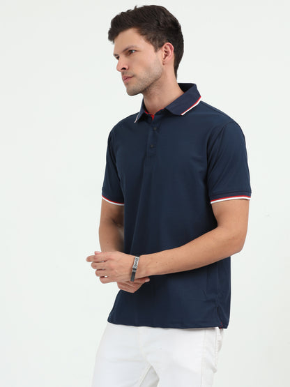 NuMode DryFit Polo with Tipping Collar - Navy