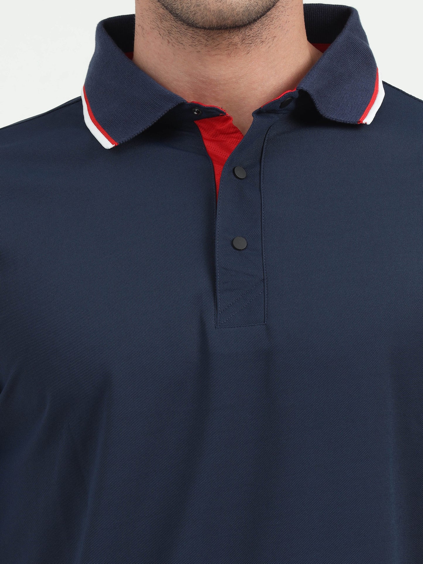 NuMode DryFit Polo with Tipping Collar - Navy