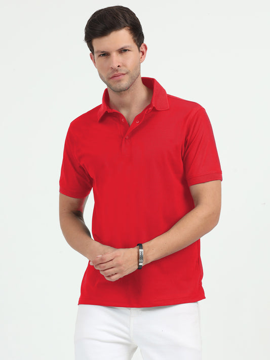 NuMode DryFit Jaquard Collar Polo - Red