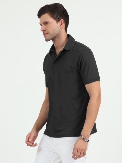 NuMode DryFit Jaquard Collar Polo - Black