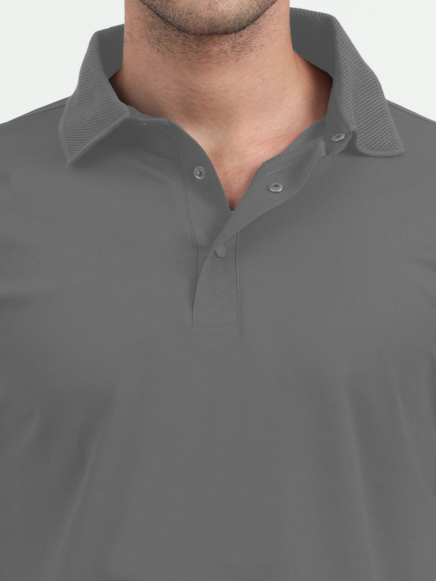 NuMode DryFit Jaquard Collar Polo - Grey