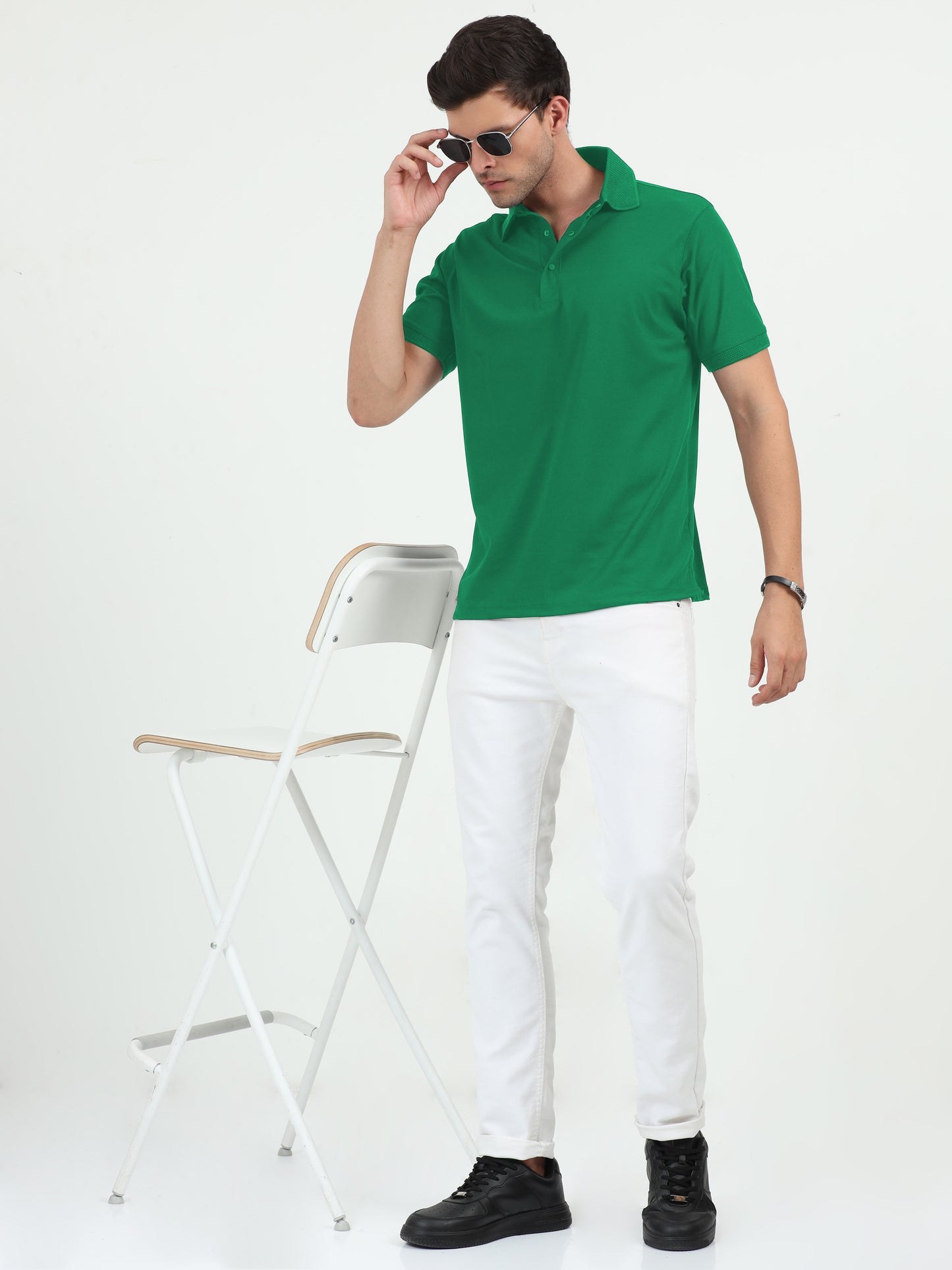 NuMode DryFit Jaquard Collar Polo - Green